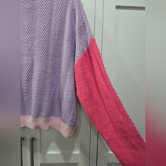 Bibi Colorblock Collared Sweater – XL - Picture 9 of 16